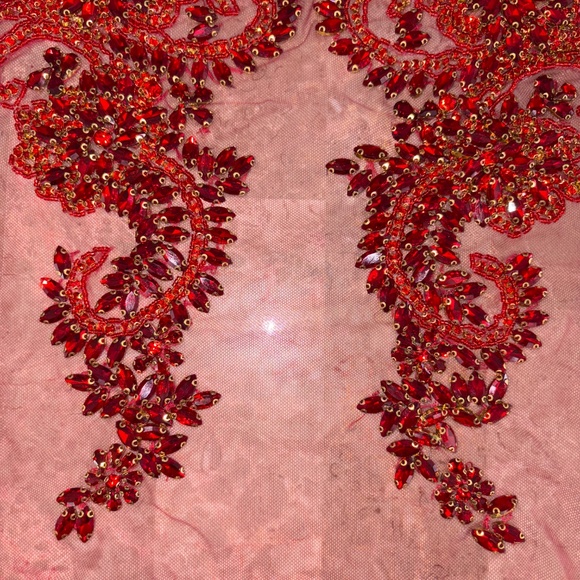 NWOT Shiny Rhinestone Pair Applique Patch for Prom Dress Belt Arts Crafts Sewing - Picture 7 of 10